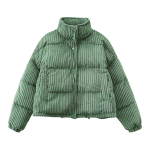 OEM logotipo personalizado moda mujer cálida PANA Puffer chaqueta de gran tamaño Crop Puffer chaqueta personalizada Casual crop top Puffer chaqueta - Product Image 3