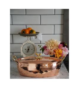Traditional copper serving pot to enhance <b>table</b> decor while serving food to guests during festive occasions daily - Product Image 2