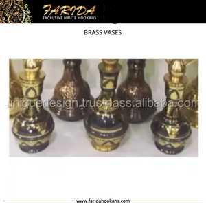 Jarrón de latón Farida de calidad superior, diseño único de cachimba egipcia, acabado dorado y plateado oxidado, gran oferta, técnica de laca Premium - Product Image 2