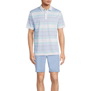 Camiseta Polo a rayas de moda para hombres que ofrecen un atractivo elegante y una sensación de tela ligera - Product Image 5