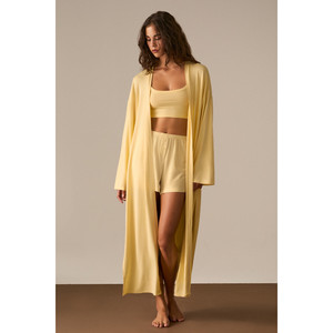 ETHIQUET IBARRA Women's Soft and Stretch Viscose <b>Fabric</b> From Waist Tie Long Kimono - Product Image 5