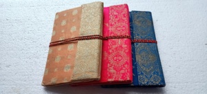 Diario hecho a mano de brocado de seda étnica con Cuaderno decorativo con cierre de corbata para escribir y regalar - Product Image 5