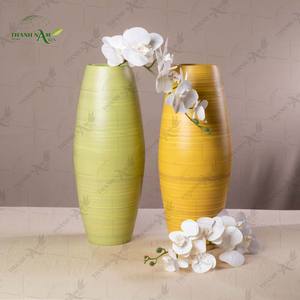 Vase de table en bambou enroulé personnalisable fait à la main - Décoration écologique et durable par Thanh Nam Arts JSC - Product Image 1