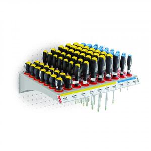 Estante USAG de 100 piezas con destornilladores Phillips y Pozidriv para exhibición y almacenamiento de herramientas - Product Image 1