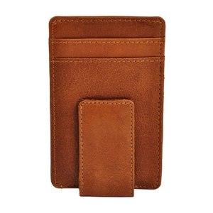 <b>Men's</b> Genuine Leather Slim <b>Wallet</b> With Striped Lining Fold Closure Card Holder Short Length Minimalist Design - Product Image 5