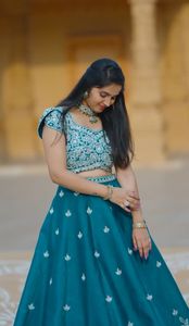 ชุดแต่งงานสุดหรูสำหรับผู้หญิงผ้าชินอนปักลายสำหรับเจ้าสาว - Product Image 6