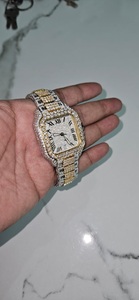 ตัวเรือนเหล็กสุดหรูสำหรับผู้ชายนาฬิกาเย็นเพชรโมอิสสำหรับการเคลื่อนไหวของชาวสวิสกล่องสแตนเลส - Product Image 4