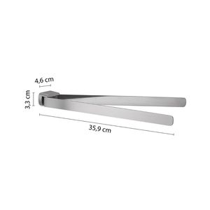 Panarea porta asciugamani da 35cm con cerniera per mobili da bagno in ottone cromato lucido o spazzolato con finitura cromata - Product Image 2