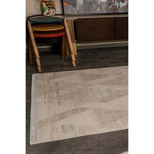 Tapis d'intérieur Netline Home Depot Crème Moderne Zenta ZN002, durable, en acrylique et polyester, anti-peluches, facile à nettoyer, pour chambre à coucher - Product Image 2