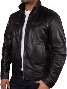 Chemise pour homme en cuir d'agneau souple de style classique, en cuir véritable noir, coupe ajustée, élégante et confortable, à manches longues. - Product Image 2