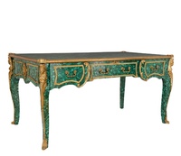 Table basse en malachite semi-précieuse, design antique traditionnel, ensemble bois et pierre, personnalisable, meubles de salon, maison