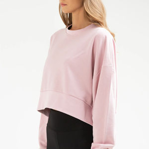 Sudadera corta personalizada para mujer Sudadera con capucha recortada elegante para gimnasio y ropa informal Sudaderas de alta calidad para mujer OEM - Product Image 5