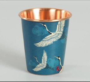 Vaso de cobre con estampado floral, vaso de cobre con estampado étnico brillante y brillo duradero, vaso de agua de cobre puro - Product Image 1