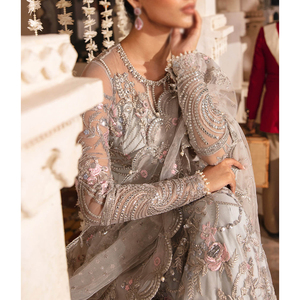 เดรสงานแต่งทำมือคุณภาพระดับพรีเมียมของผู้หญิงเดรสมีระบายความยาวถึงพื้นเดรสเจ้าสาวสไตล์ปากีสถานอินเดียสำหรับงานกลางคืน - Product Image 5