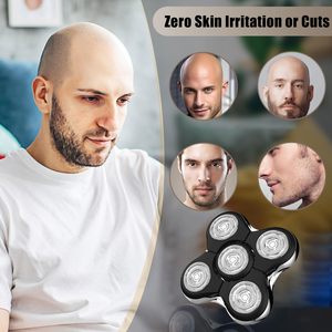 Paquete de 2 cabezales de repuesto compatibles con cuchillas flexibles de acero inoxidable para afeitadora, impermeables IPX7, con cinco cuchillas para uso facial - Product Image 5