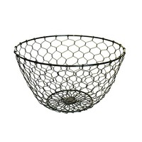 Panier en fil métallique rond en fer noir, moderne, avec revêtement en poudre, logo personnalisé, pour fruits et en-cas, utilisation en cuisine, sans poignées