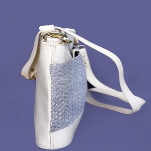 Leather and <b>Canvas</b> <b>Bag</b> with One Shoulder Strap for Women Travel Friendly Fashionable and Daily Tote Handbag - Product Image 6