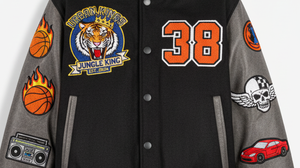 Veste d'université vintage | Bomber rétro à col montant 100% coton | Style universitaire unisexe à capuche High Street - Product Image 6