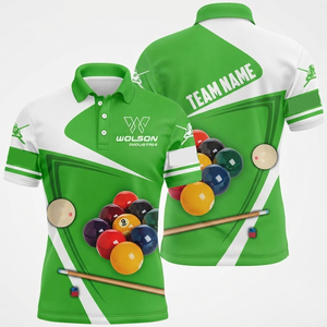 Chemise de billard unisexe à impression numérique, tissu polyester à séchage rapide, personnalisable avec noms/numéros d'équipe/noms de joueurs pour le billard - Product Image 1
