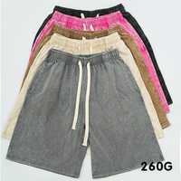 Shorts amples vintage en coton délavé à l'acide pour homme, taille élastique avec cordon de serrage, décontractés, pour l'été