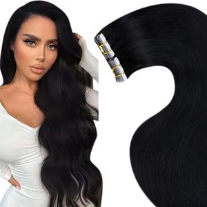 Vente en gros Extensions de cheveux vietnamiens vierges Remy Caha 100% Soyeux Droit Noir Double Drawn Tape-in 100g - Product Image 3