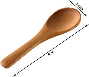 50 pièces petites cuillères en bois, 3.5 ''L, Mini Nature cuillères bois miel cuillère à café cuisson Condiments cuillères pour assaisonnement de cuisine - Product Image 5