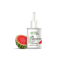 Votre Logo Sérum Visage 2% Acide Hyaluronique + PGA Infusé à la Pastèque Hydratant pour le Visage Unisexe 30mL
