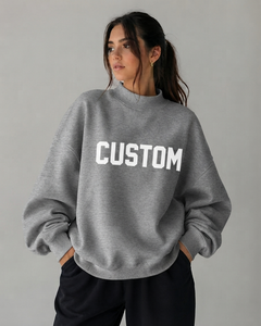 Suéter Oversize Personalizado para Mujer, Cuello Alto, Ligero, de Algodón, Estilo Casual y Urbano, Fabricante OEM ODM - Product Image 1