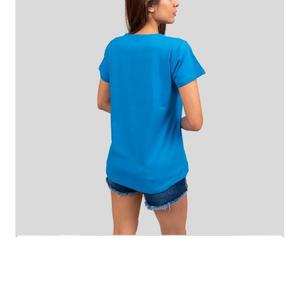 T-shirts pour femmes 100% coton de haute qualité dames col rond profond grande taille pas de marque conception unie fournisseur de manches courtes de BD - Product Image 3