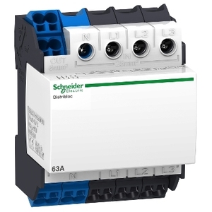 Per SCHNEIDER ELECTRIC Linergy DX 4P 63A LVS04040 Morsettiera di Distribuzione a Connessione Rapida, 4 Moduli, 24 Fori, Montaggio Superiore - Product Image 1