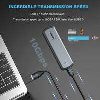 FIDECO Aluminio Portátil USB C 10gbps Tipo-c Carcasa de Disco Duro Externo M2 Ssd Case Nvme Sata Enclosure