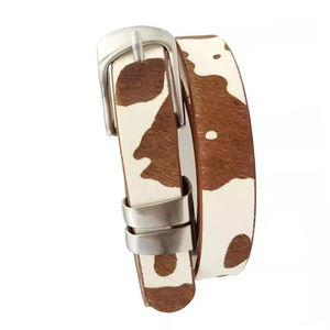 Ceintures en cuir de vache véritable, ceinture pour homme en cuir de vache, boucle en métal laiton, ceintures en fourrure, étiquette privée, ceintures en cuir de vache véritable - Product Image 1