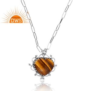 สร้อยคอจี้อัญมณีคริสโซเพรสธรรมชาติทำจากเงินสเตอร์ลิงออกซิไดซ์ผลิตได้ตามต้องการ - Product Image 2