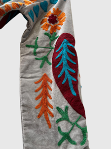 Veste en velours fleuri brodée à manches longues, taille plus, col mandarin, vêtements d'automne pour femmes - Product Image 4