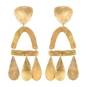 Pendientes llamativos de Latón chapado en oro hechos a mano, joyería personalizada de fábrica, pendientes de aro de latón de alta calidad, pedido al por mayor - Product Image 6