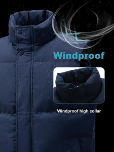 EM Men's Quilted Puffer Vest Winter Warm Lined Stand Collar Full Zip <b>Sleeveless</b> Breathable High Quality Puffer Vest - Product Image 2