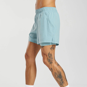 Vente en gros de shorts de fitness personnalisés pour hommes shorts de sport en coton épais molletonné shorts de gym pour hommes à motif solide shorts de course pour hommes - Product Image 3