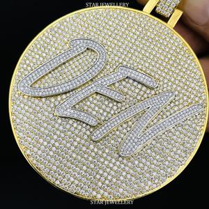 Pendentif avec logo Moissanite personnalisé, Pendentif avec logo personnalisé Moissanite VVS, Pendentif Moissanite personnalisé, Pendentif Moissanite Hip Hop en argent - Product Image 4