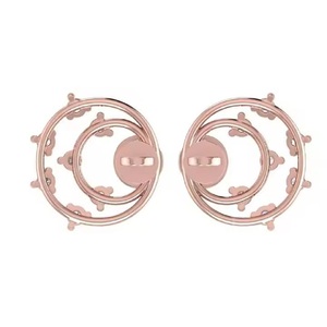 10K Rose Gold <b>Earrings</b> With Lab Grown Diamond <b>Long</b> Dangle Drop <b>Earrings</b> for Gift Wedding Party - Product Image 2