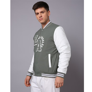 Chaqueta Universitaria de Béisbol Personalizada de Alta Calidad para Hombre, Fabricada por OEM, con Bordado Chenille y Mangas de Cuero para Invierno - Product Image 6