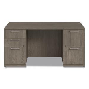 Escritorio de Doble Pedestal Alera AE1NZK-UF3060FF Serie Sevilla de 60 Pulgadas X 30 pulgadas X 29 Pulgadas Escritorios de Oficina de Madera de Nogal - Product Image 4