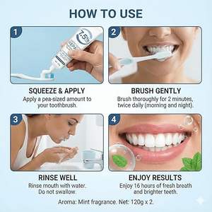 Pasta Dental Blanqueadora con Hidroxiapatita 7.5% nHAP, Repara el Esmalte, Reduce las Manchas en Dientes Sensibles, 120g - Product Image 5