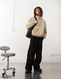 Veste polaire à fermeture éclair intégrale en fausse fourrure pour homme, veste polaire, sweat-shirt d'hiver à fermeture éclair, veste chaude doublée de Sherpa - Product Image 3