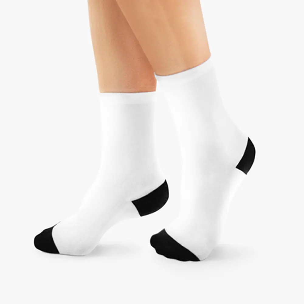Calzini a sublimazione in bianco/calzini per squadra con prestazioni SubReady, suola nera bianca