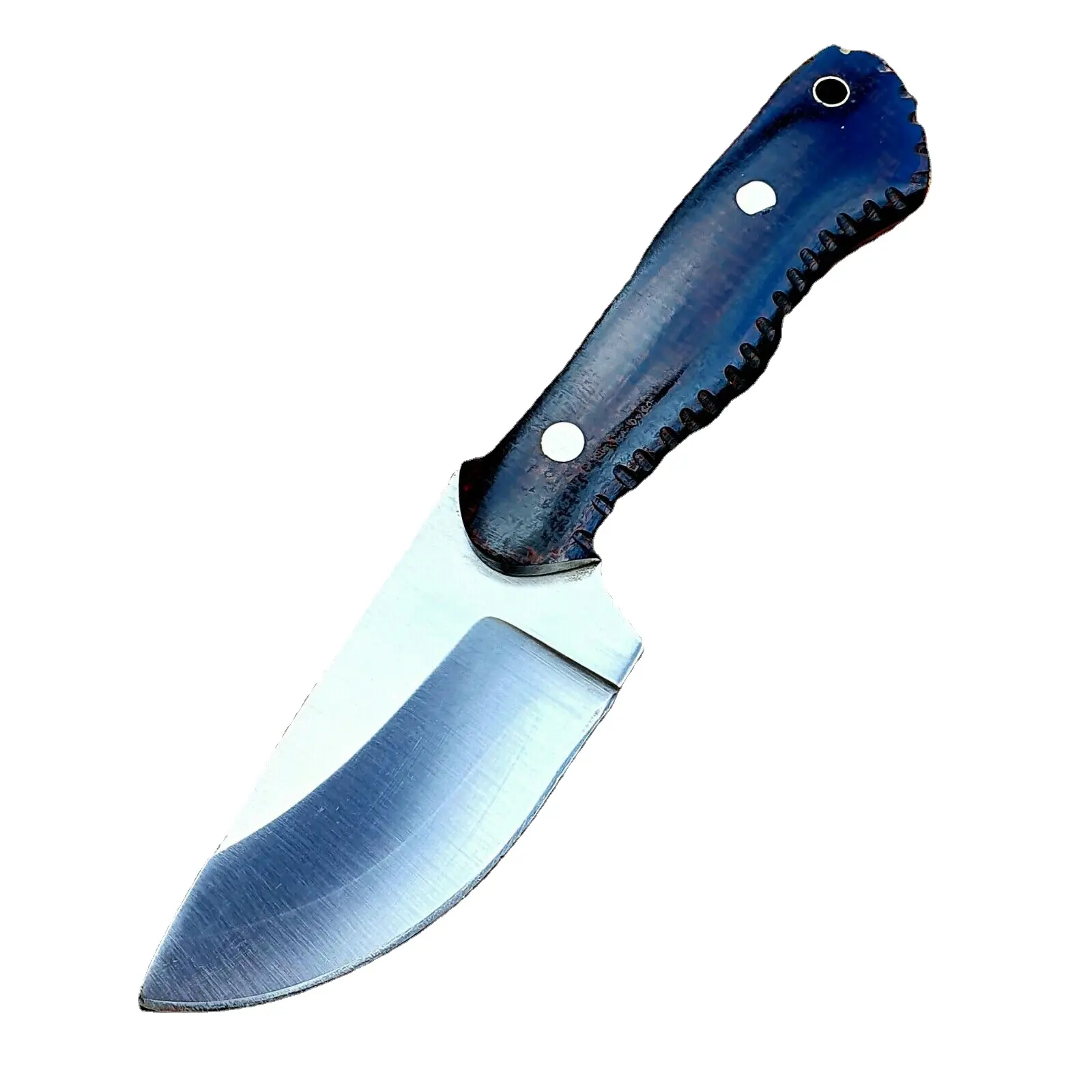 Gran oferta cuchillo de hoja fija de caza de acero inoxidable hecho a mano con Funda de cuero nuevos diseños 2024 cuchillo de caza cuchillo al aire libre