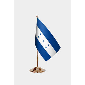 Drapeaux de table numériques imprimés du Honduras avec mât en aluminium - Product Image 2