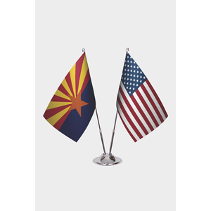 Ensemble de drapeaux personnalisés, impression numérique, mât de drapeau en aluminium, drapeaux en coton et plastique 3x5 pieds, logo personnalisé, designs USA et Arizona - Product Image 1