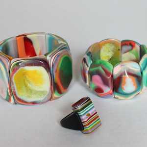 Venta al por mayor personalizado mejor calidad hecho a mano de alto pulido hermoso colorido anillo de resina de moda para las mujeres de la India - Product Image 3