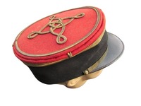 Sombrero francés de lujo en negro carbón con interior forrado de seda hecho a mano dorado bordado generales franceses Kepi