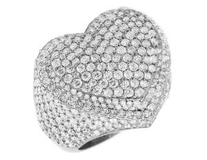 Bague élégante en forme de cœur en or 10 carats avec diamants cultivés en laboratoire Cadeau de bijoux exclusif entièrement glacé pour hommes - Product Image 5